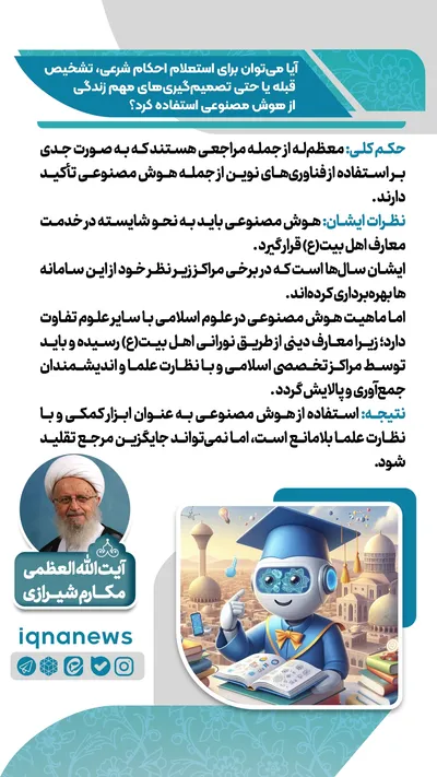 استفاده از هوش مصنوعی برای احکام دینی و تصمیم‌های زندگی