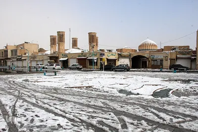اولین برف زمستانی در یزد