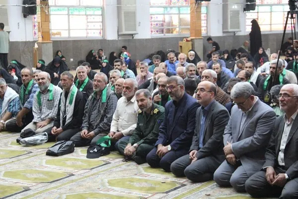 آئین بدرقه خادمین و زائران اربعین حسینی در ساری