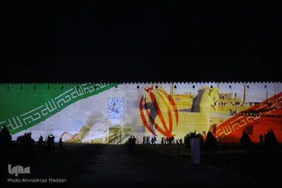 اجرای برنامه ویدئومپینگ بر دیواره ارگ کریم‌خانی شیراز‎‎