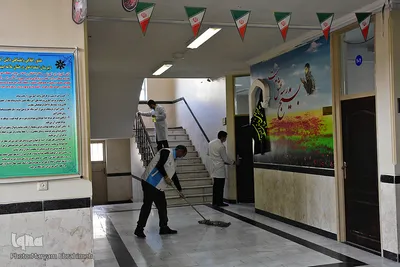 ضدعفونی مدارس تبریز برای مقابله با ویروس کرونا