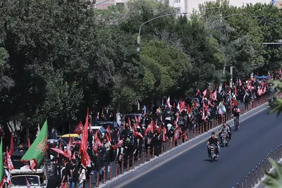 مراسم آیینی پیاده‌روی جاماندگان اربعین حسینی در تبریز
