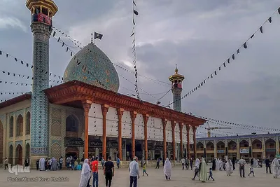 آیین تعویض پرچم گنبد آستان حضرت شاهچراغ (ع)‎‎