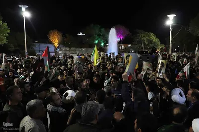 شادی مردم تبریز پس از حمله ایران به اسرائیل‎