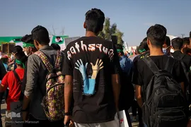 تشییع شهید گمنام با حضور دانش‌آموزان در اهواز