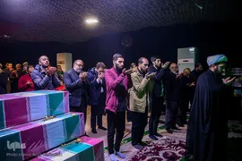 وداع با پیکر مطهر شهید مدافع امنیت طلبه بسیجی حسن مختار‌زاده