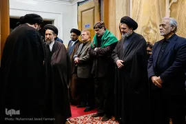 حضور حجه الاسلام والمسلمین سيد محمد حسن ابوترابی، امام جمعه موقت تهران در مراسم وداع با پیکر آیت الله هاشمی شاهرودی