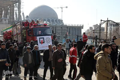 مراسم تشییع ۱۶آتش نشان شهید حادثه  پلاسکو