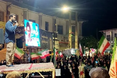 یکصد و سومین شب وفاداری مردم  در  حماسه میدان شهدای شهرستان بابلسر‌