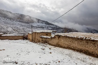 بارش برف در روستای «کندازی‎‎» - استان فارس