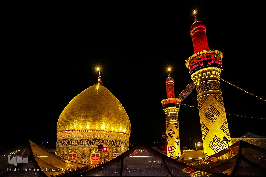 مراسم عزاء ليلة التاسع من محرم في مرقد أبي الفضل العباس(ع)