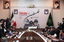 نشست خبری رمضان شریف، رییس ستاد انتفاضه و قدس شورای هماهنگی تبلیغات اسلامی