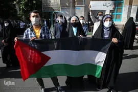 راهپیمایی ضد صهیونیستی نمازگزاران عید سعید فطر دانشگاه تهران در اعتراض به جنایات ضدبشری اخیر رژیم صهیونیستی در فلسطین اشغالی