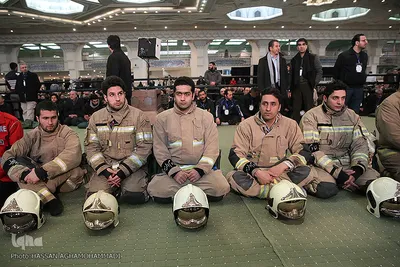 مراسم تشییع ۱۶آتش نشان شهید حادثه  پلاسکو