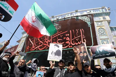 تشییع پیکر مطهر رهبر شهید در کربلا
