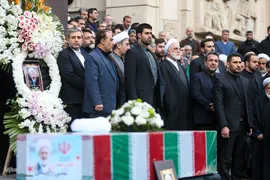 مراسم تشییع پیکر علی رازینی و محمد مقیسه
