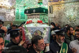 استقبال از پیکر شهید مدافع امنیت در حرم مطهر شاهچراغ(ع)