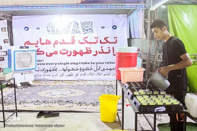 خدمات رسانی موکب‌های حسینی در مرز شلمچه