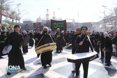 حضور دسته جات عزاداری در بین الحرمین در آستانه اربعین حسینی