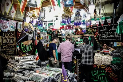 عرضه انواع لوازم هیات ها و ملزومات ماه محرم در بازار تهران