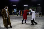 گروه تعزیه مؤسسه در حال تمرین برای اجرا در روز اربعین است.