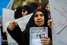 تجمع اعتراض آمیز دانشجویان به کشتار مسلمانان میانمار