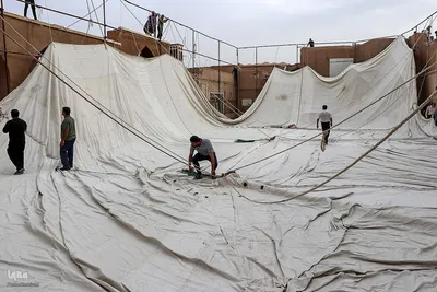آیین سنتی پوش کشی در خانه امام حسینی یزد‎