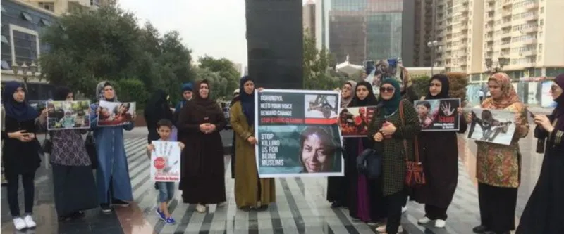 Bakıda Myanma müsəlmanlarına dəstək aksiyası keçirilib -FOTO
