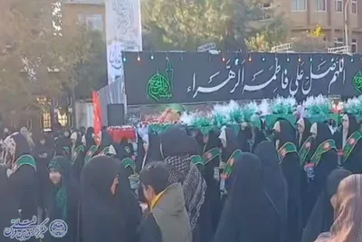 تشییع باشکوه ده آلاله سرخ از کربلای ایران؛ ساری در سالروز شهادت حضرت زهرا(س)