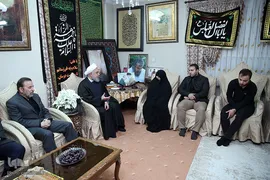 حضور رئیس جمهور در منزل سردار شهید سپهبد حاج قاسم سلیمانی