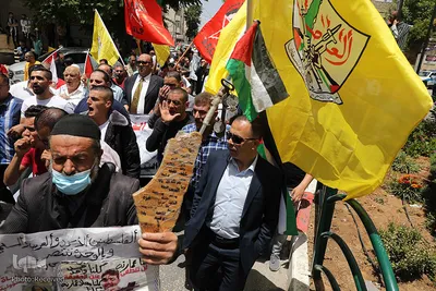 تظاهرات فلسطینیان بر ضد طرح الحاق «کرانه باختری» به سرزمینهای اشغالی