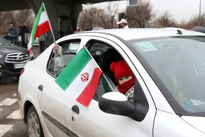 راهپیمایی خودرویی در قزوین به مناسبت نیمه شعبان
