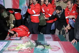 مراسم تشییع ۱۶آتش نشان شهید حادثه  پلاسکو
