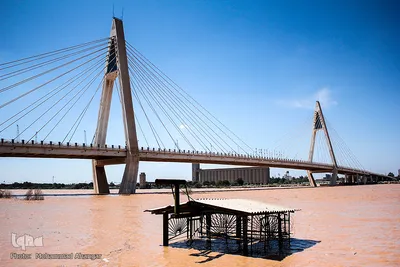 بالا آمدن سطح آب رودخانه کارون