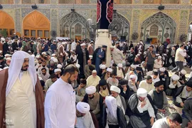 مراسم تشییع پیکر همسر آیت الله العظمی سید علی سیستانی