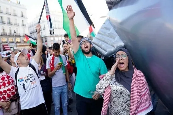 Madrid’de Filistin’e destek gösterisi düzenlendi