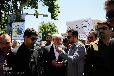 محمدرضا عارف در راهپیمایی روز قدس