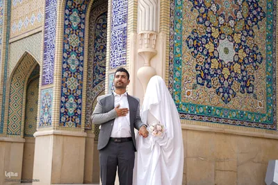 مراسم عقد زوجین در جوار حرم حضرت شاهچراغ(ع)