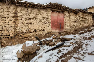بارش برف در روستای «کندازی‎‎» - استان فارس