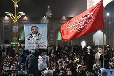 مراسم وداع با پیکر شهید محمد اصلانی در حرم مطهر رضوی