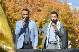مراسم تشییع پیکر پاک شهید ۱۷ساله مدافع حرم «نجیب حسینی» از رزمندگان تیپ فاطمیون در محلات