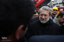 حضور رئیس مجلس شورای اسلامی و وزیر کشور و شهردار تهران در محل آوار برداری ساختمان پلاسکو