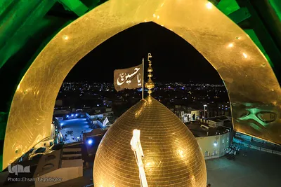 تعویض پرچم حسینیه اعظم زنجان‎‎