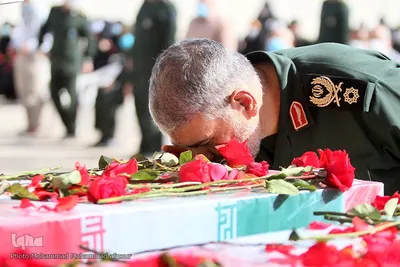 تشییع پیکرهای پاک و مطهر دو شهید گمنام دوران دفاع مقدس در مجتمع فرهنگی ورزشی فجر سپاه اهواز