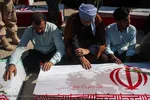 مراسم استقبال از پیکرهای 44 شهید تازه تفحص شده دوران دفاع مقدس در مرز بین المللی شلمچه برگزار شد