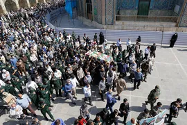 تشییع شهید بسیجی امیرحسین علیخانی در قزوین