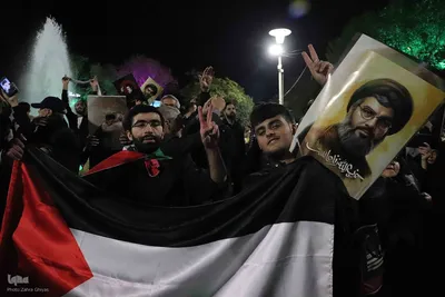 شادی مردم تبریز پس از حمله ایران به اسرائیل‎