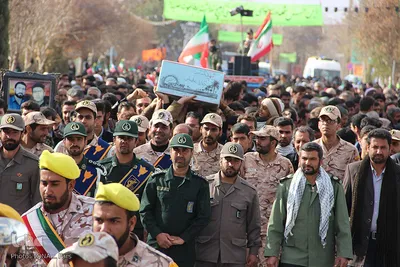 تشییع پیکر دو شهید گمنام در شهرستان بوانات فارس