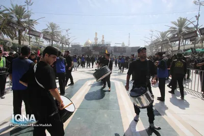 حضور دسته جات عزاداری در بین الحرمین در آستانه اربعین حسینی