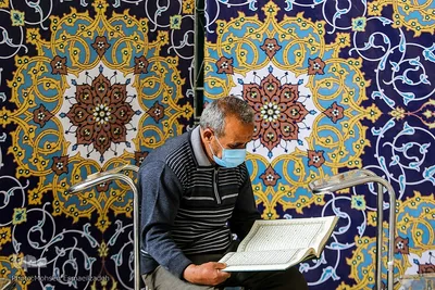 جزء خوانی قرآن کریم در حرم مطهر رضوی
